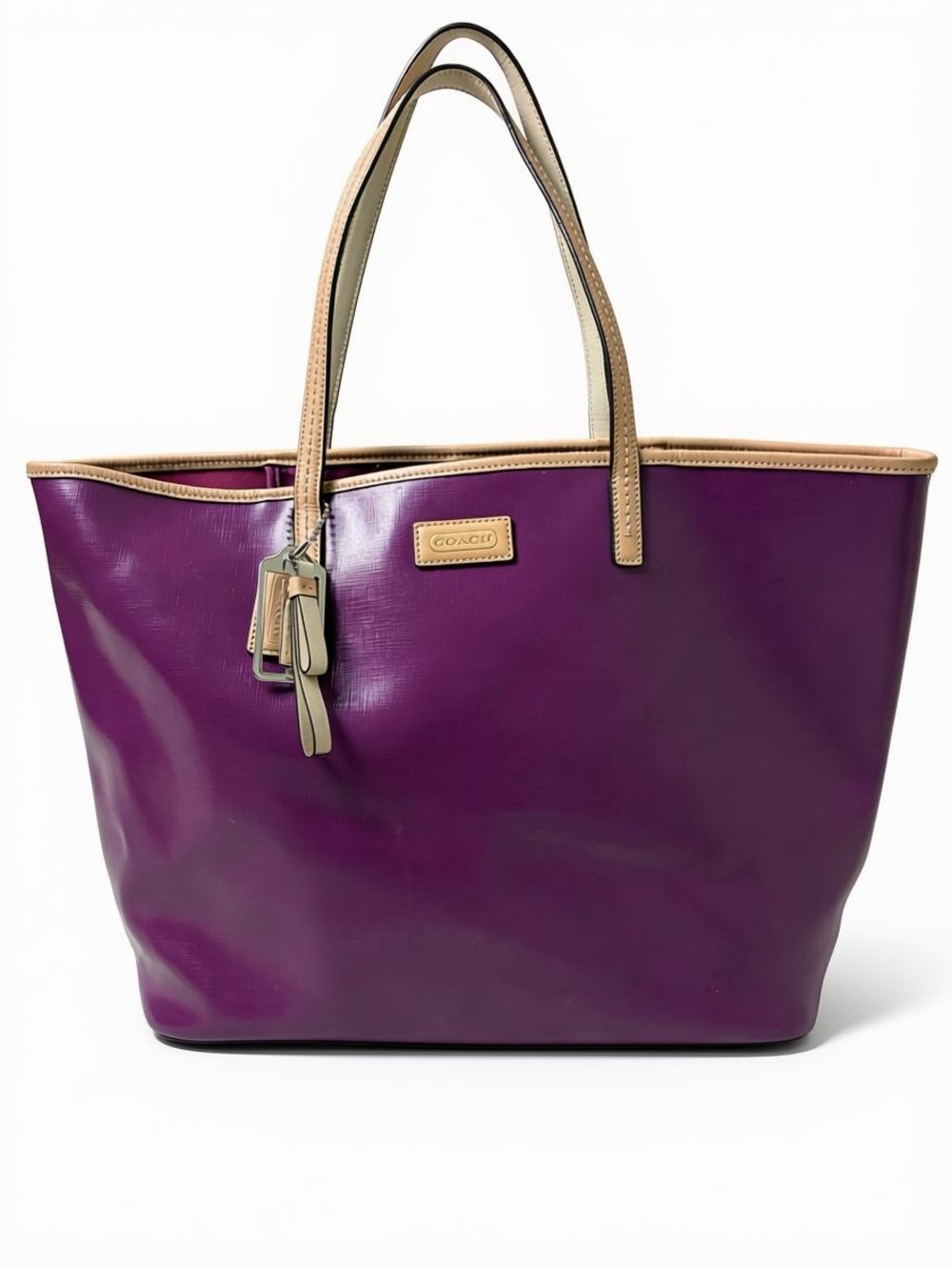 Coach Park Metro Tote Purple Patent Leather